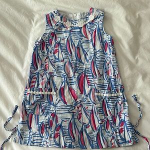 Lilly Pulitzer girls size 4 classic shift in sailboat print GUC (see photos)